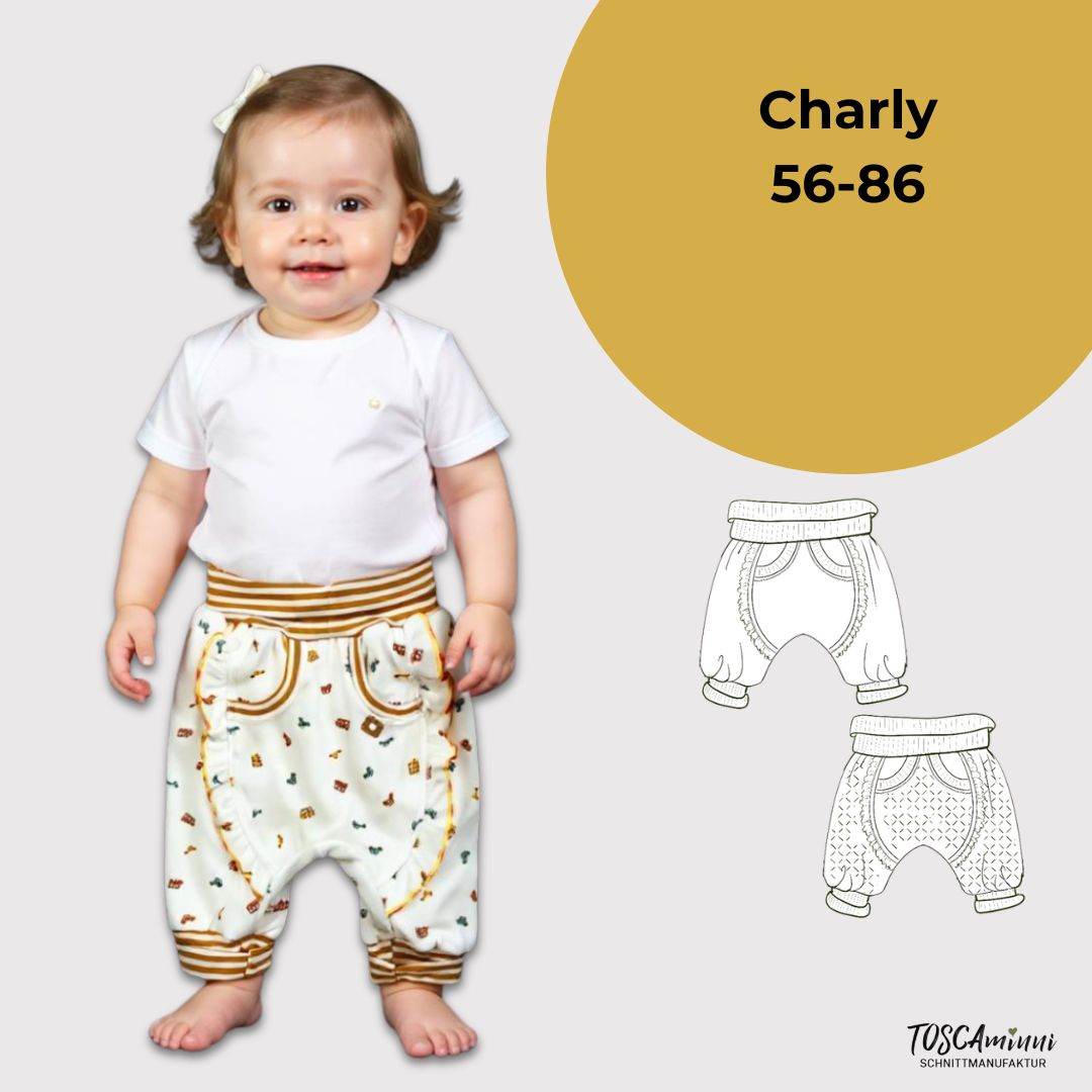 Schnittmuster Babyhose Charly – Pumphose Größen: 56–86 - Sewando
