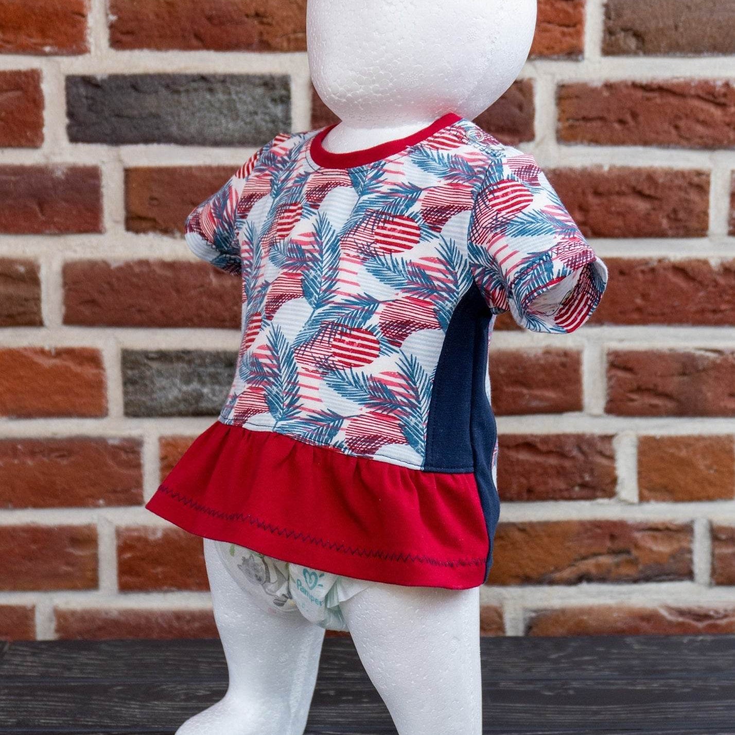 Schnittmuster Lia – Babyshirt mit Teilung & Knopfleiste aus Jersey Gr. 56-98 - Sewando