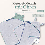 Kapuzenbadetuch mit Ohren in 3 Größen