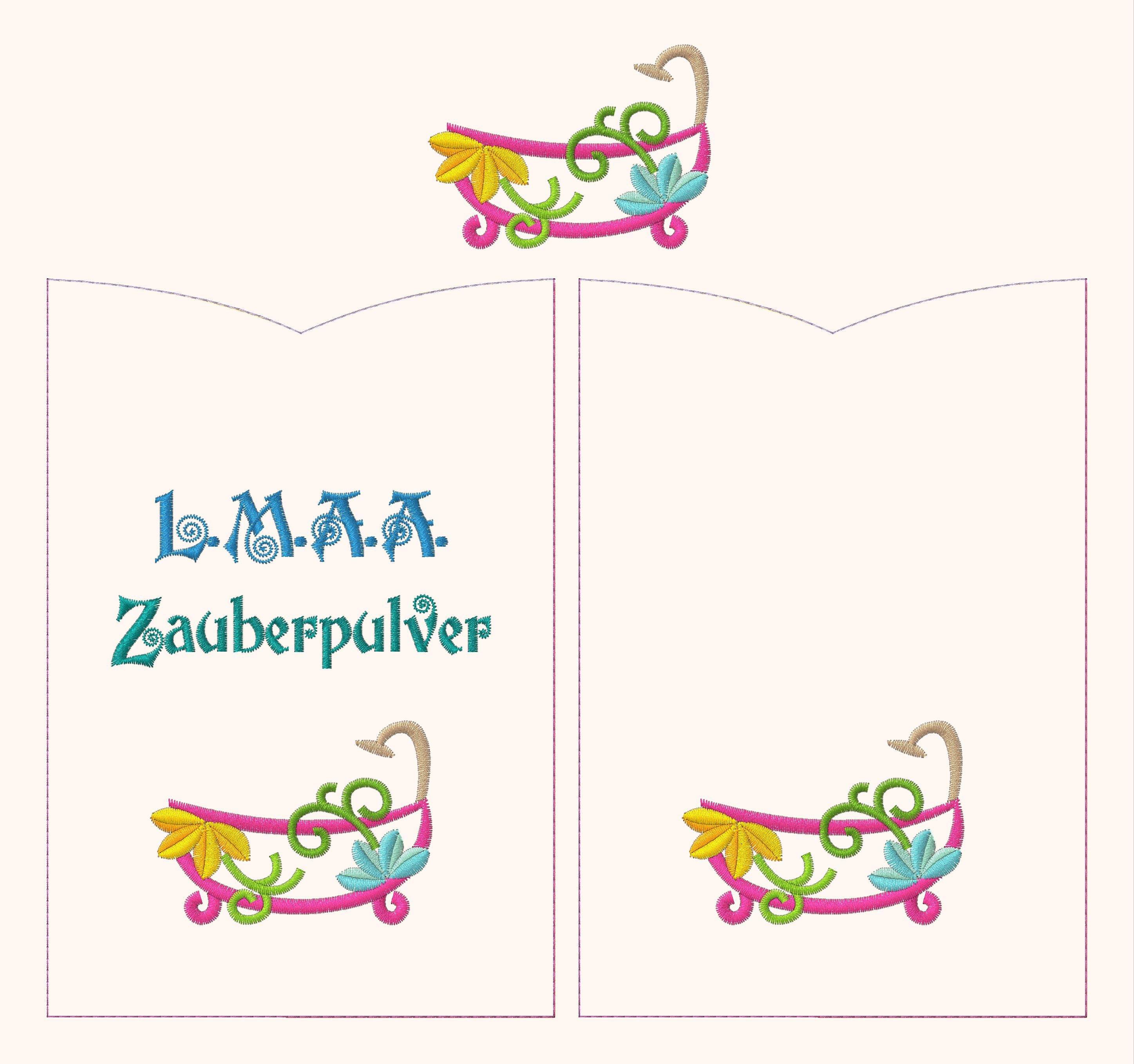3x Stickdatei Badezauber ITH Hülle für Badesalz - Sewando