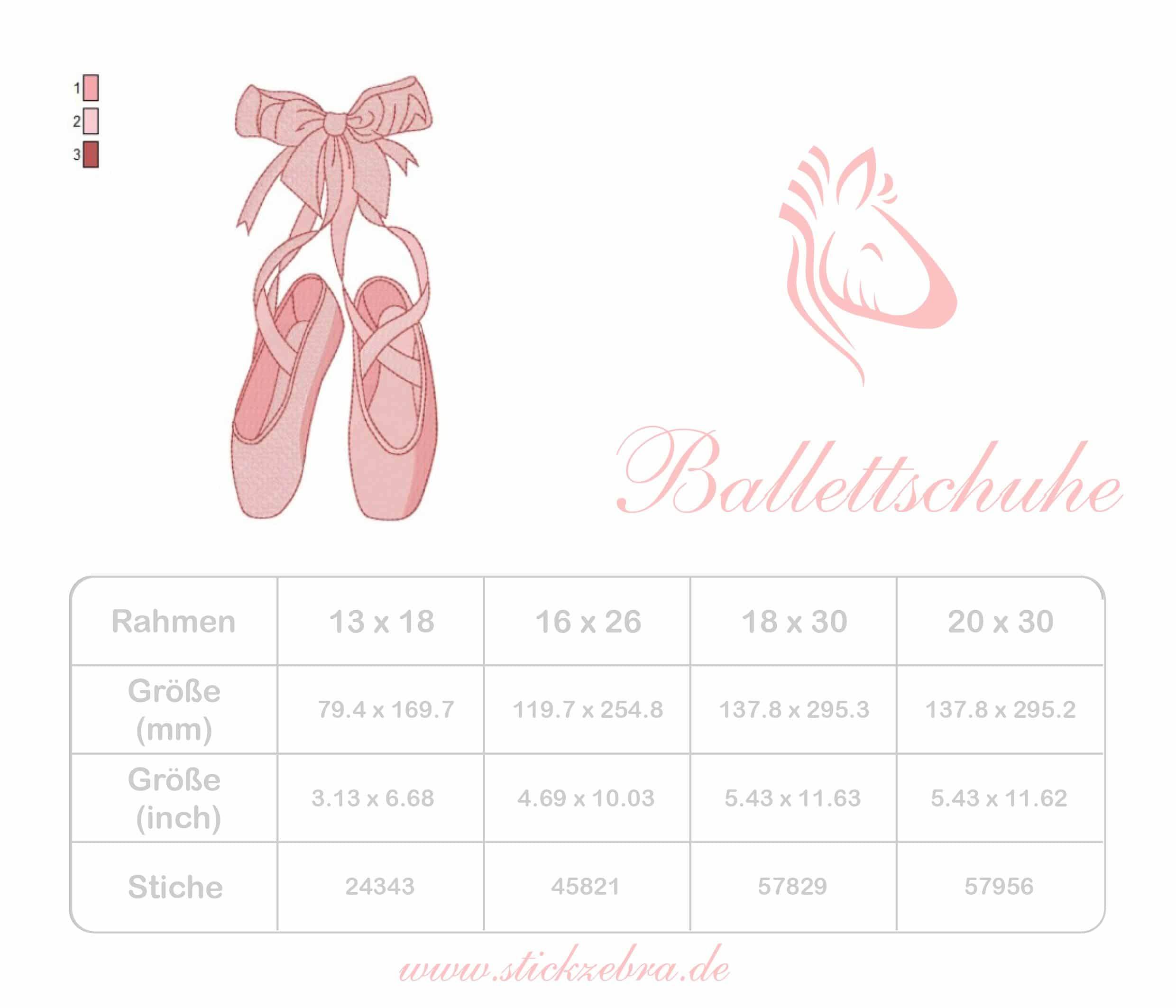 Ballettschuhe Stickdatei – Zartes Motiv für kleine Tänzerinnen & kreative Projekte - Sewando
