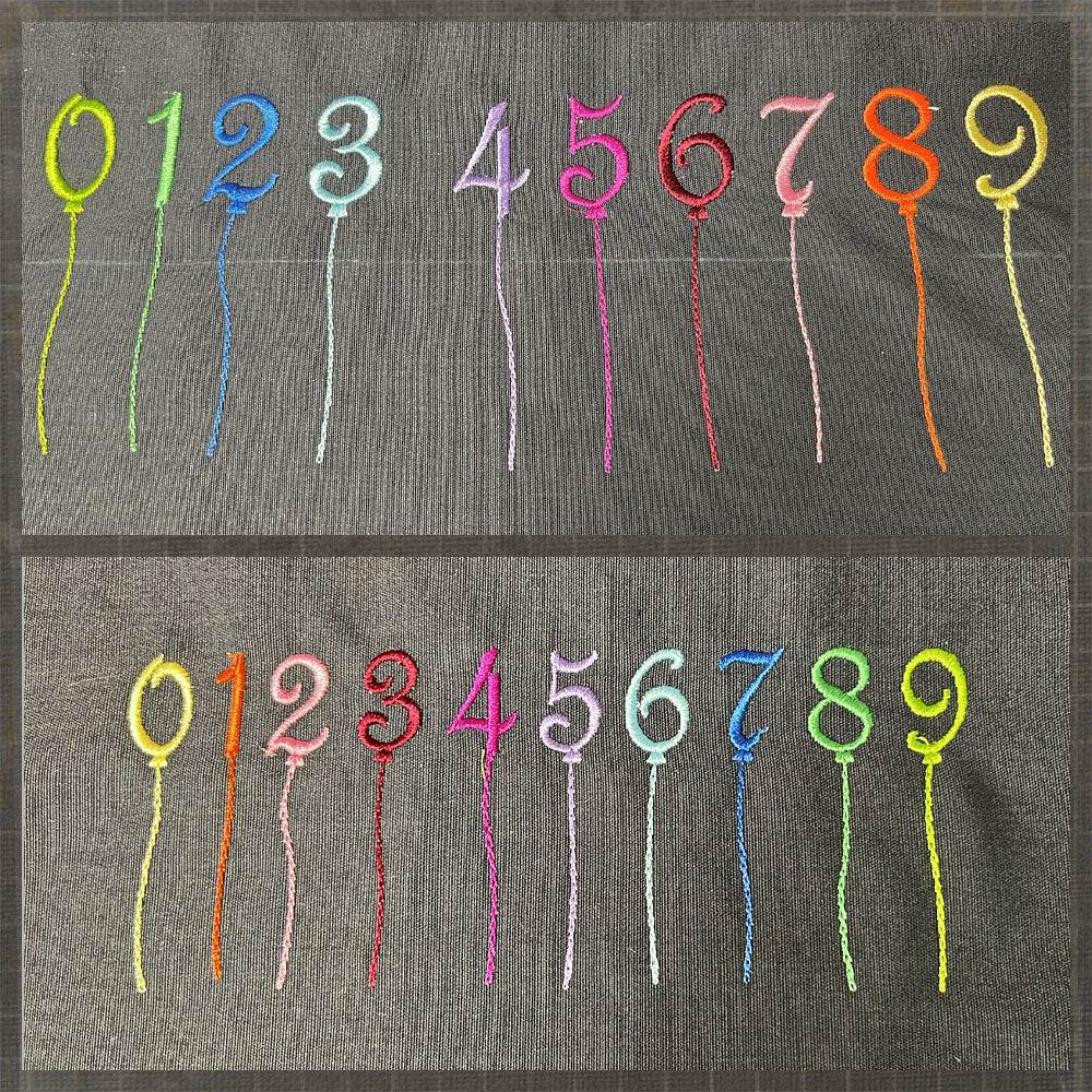 20x Stickdatei Ballonzahlen Satinstick - Sewando