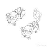 4er Digi Stamp Set "Fledermaus"