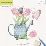 Bügelbildvorlage Bees Watering Can