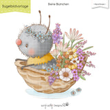 Bügelbildvorlage Biene Blümchen