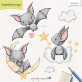 Bügelbildvorlage Flying Bats