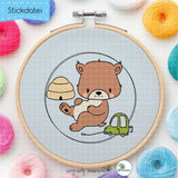 Stickdatei Bärchen 2 - Doodle-Datei - 4 Größen, 8 Formate