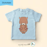 Stickdatei Bärchen Mama mit Kind - Doodle-Datei - 4 Größen, 8 Formate