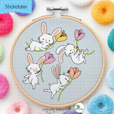 Stickdatei Hasis Set - Doodle-Datei - 4 Größen, 8 Formate