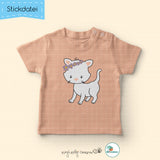 Stickdatei Frühlingskatze - Doodle-Datei - 4 Größen, 8 Formate