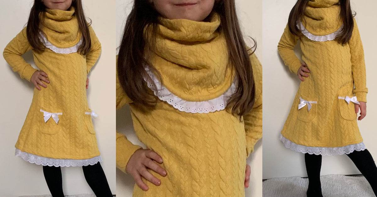 STELLA: ROBE EN MAILLE POUR LES FILLES - 74-158 - Sewando