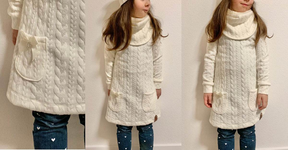 STELLA: ROBE EN MAILLE POUR LES FILLES - 74-158 - Sewando