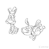 4er Digi Stamp Set "Beagle" Drucken, Basteln Plotterdatei