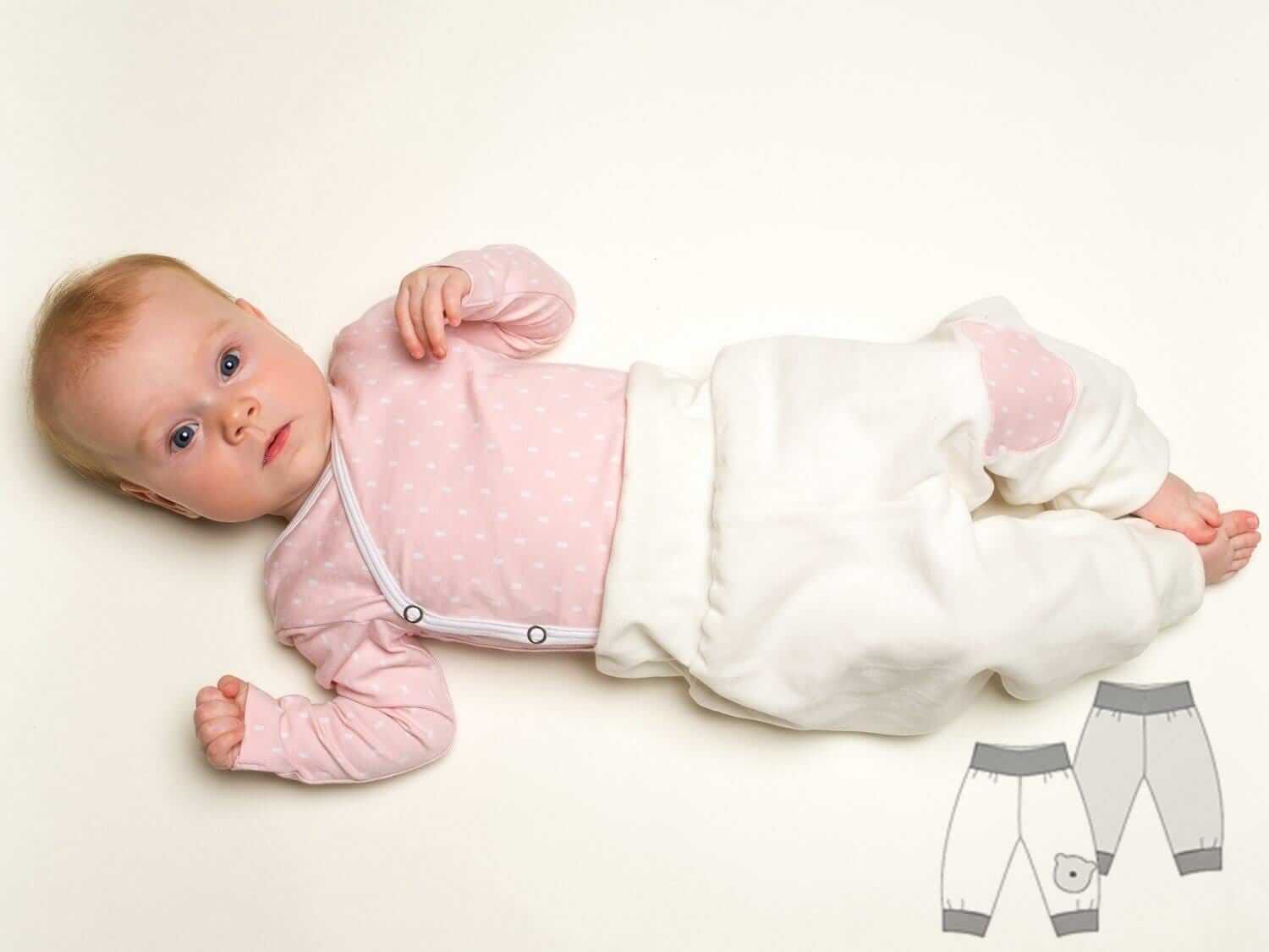 BEBE Baby Hose mit Bündchen Schnittmuster Ebook pdf Schnittmuster PDF Ebook download Patternforkids 