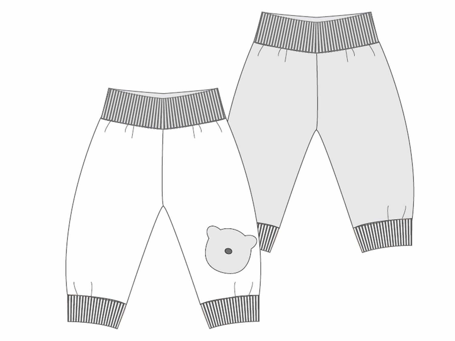 BEBE Baby Hose mit Bündchen Schnittmuster Ebook pdf Schnittmuster PDF Ebook download Patternforkids 