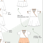 Schnittmuster Becca – Kinderkleid oder Shirt mit Wickeloptik aus Jersey Gr. 86-158 - Sewando