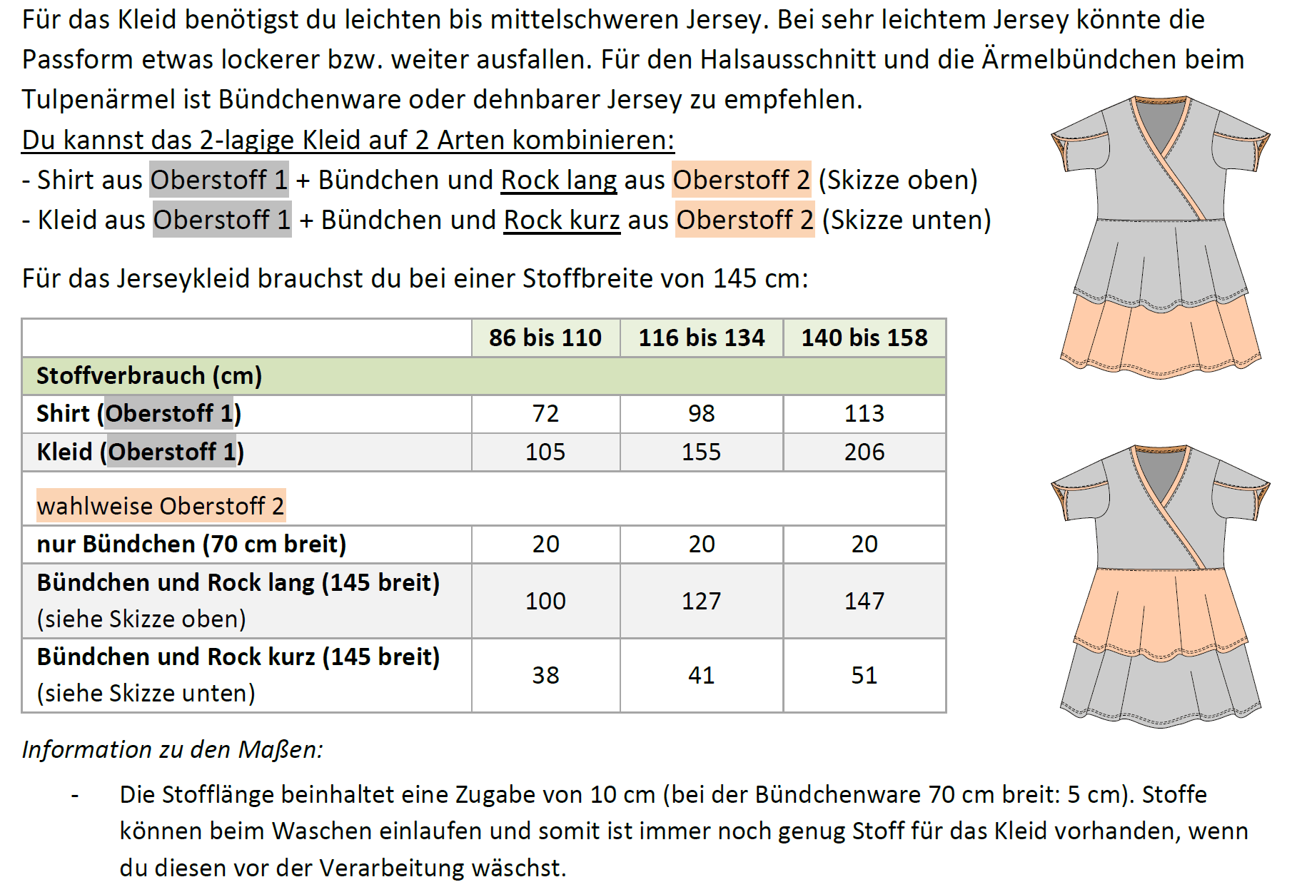 Becca – Kinderkleid oder Shirt mit Wickeloptik aus Jersey Gr. 86-158 - Sewando