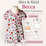 Schnittmuster Becca – Kinderkleid oder Shirt mit Wickeloptik aus Jersey Gr. 86-158