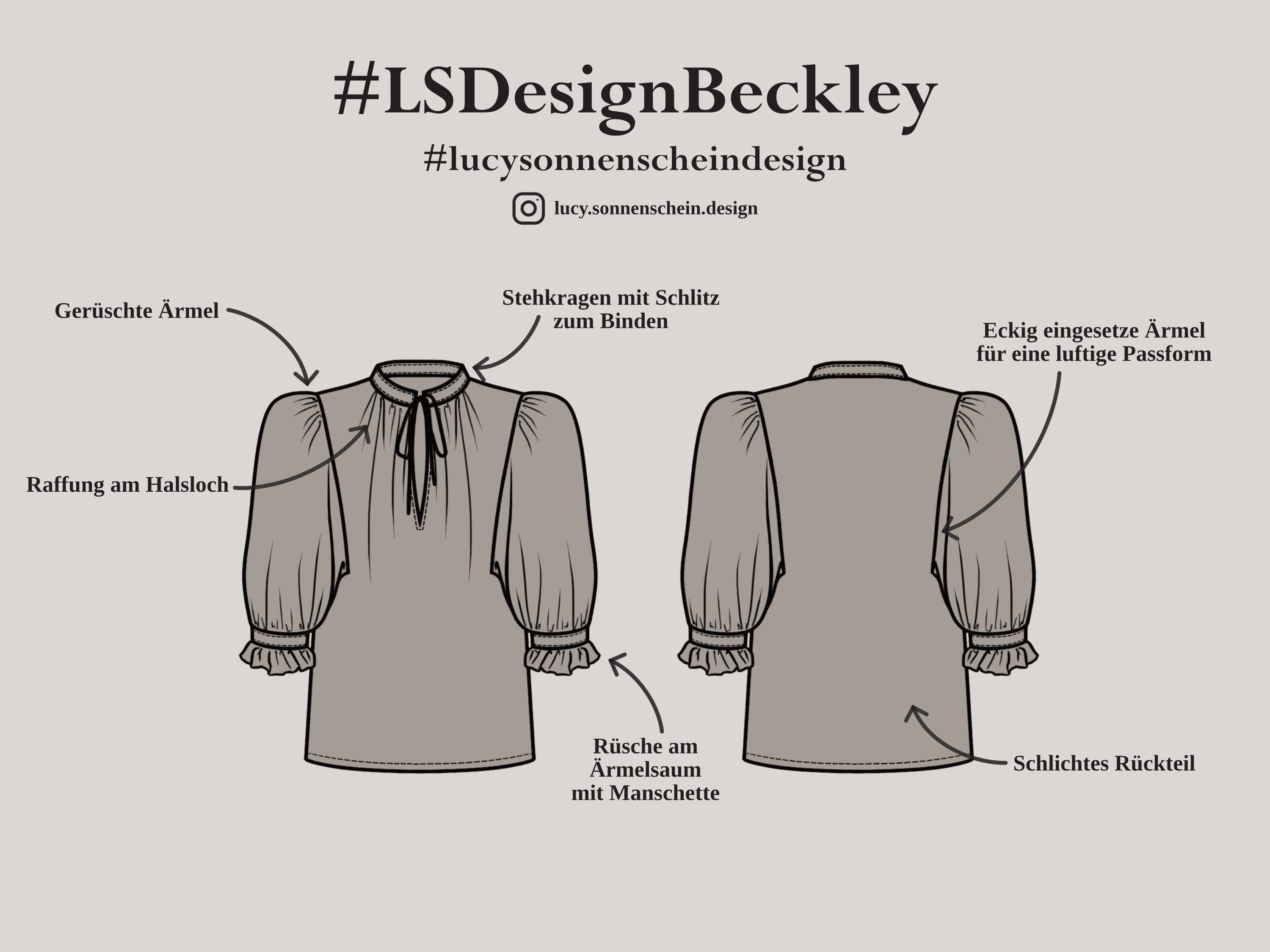 Verspielte Bluse - Beckley - Schnittmuster - Gr. 32-48 : - Sewando