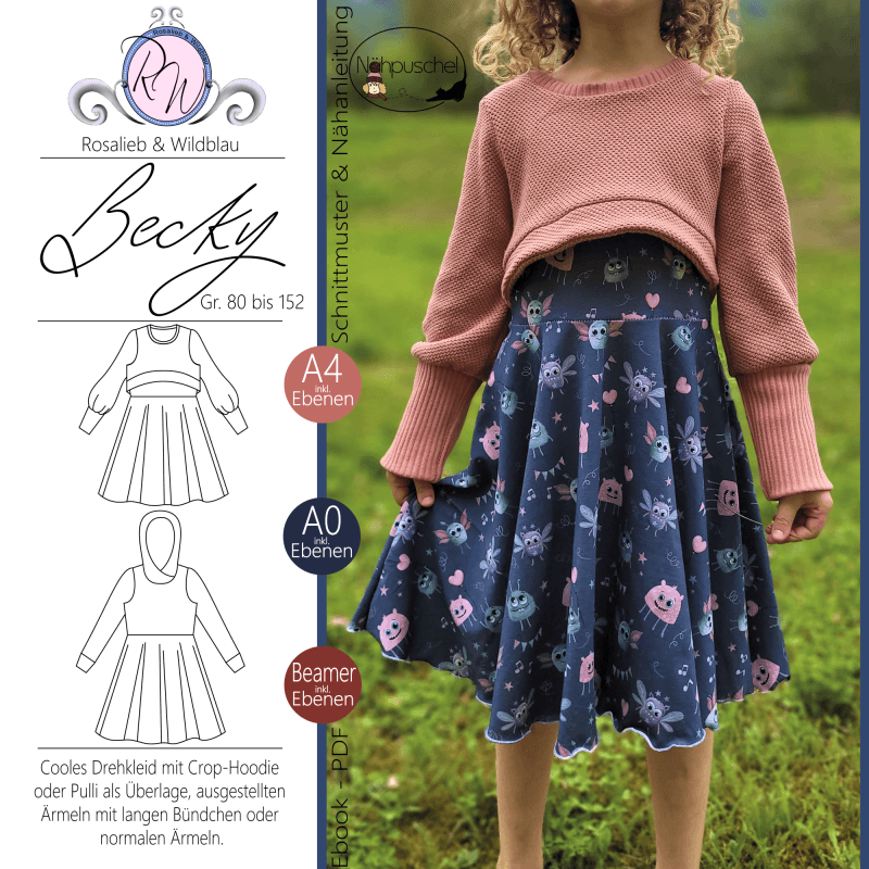 Schnittmuster Kleid Becky Gr. 80 bis 152 - Sewando