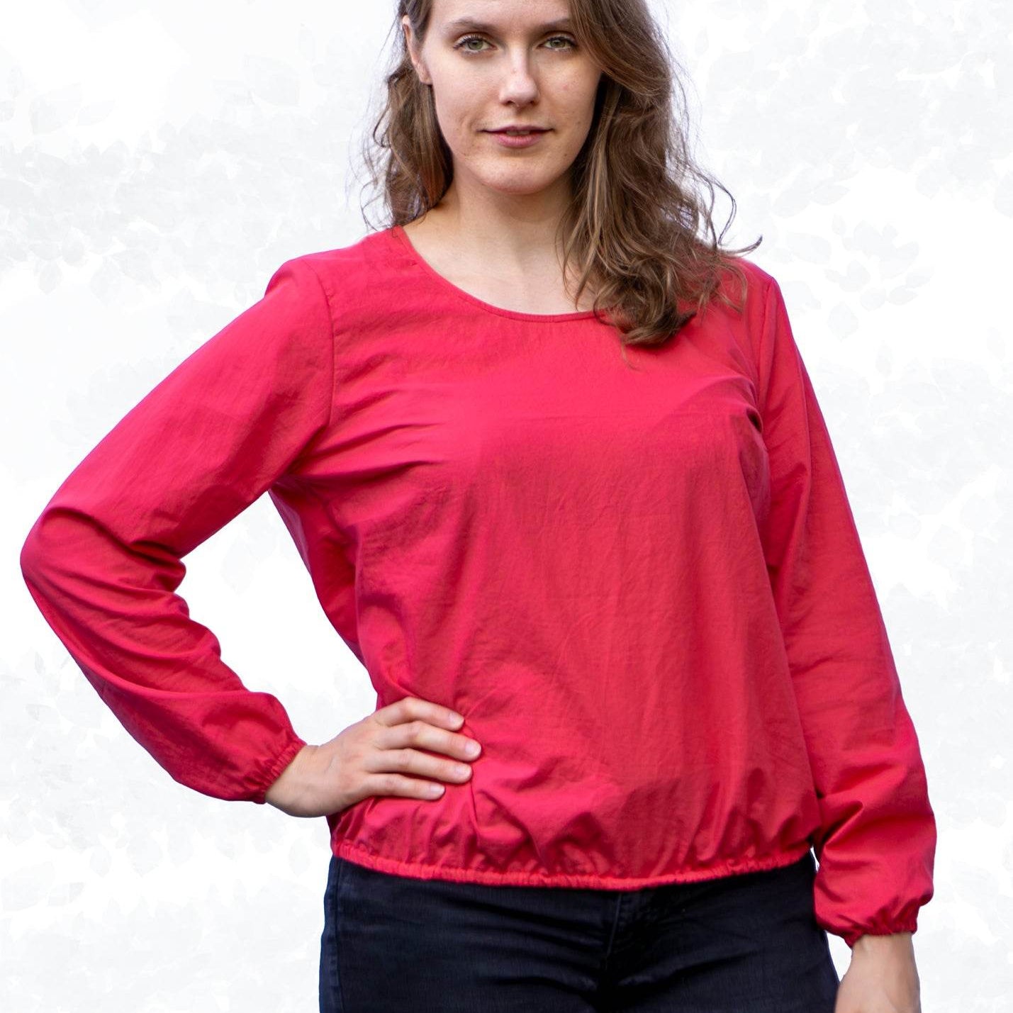 Schnittmuster Becky – Lockere Bluse mit Passe & Brustabnähern Gr. 34-50 / BU 80-116 - Sewando