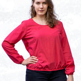 Schnittmuster Becky – Lockere Bluse mit Passe & Brustabnähern Gr. 34-50 / BU 80-116 - Sewando