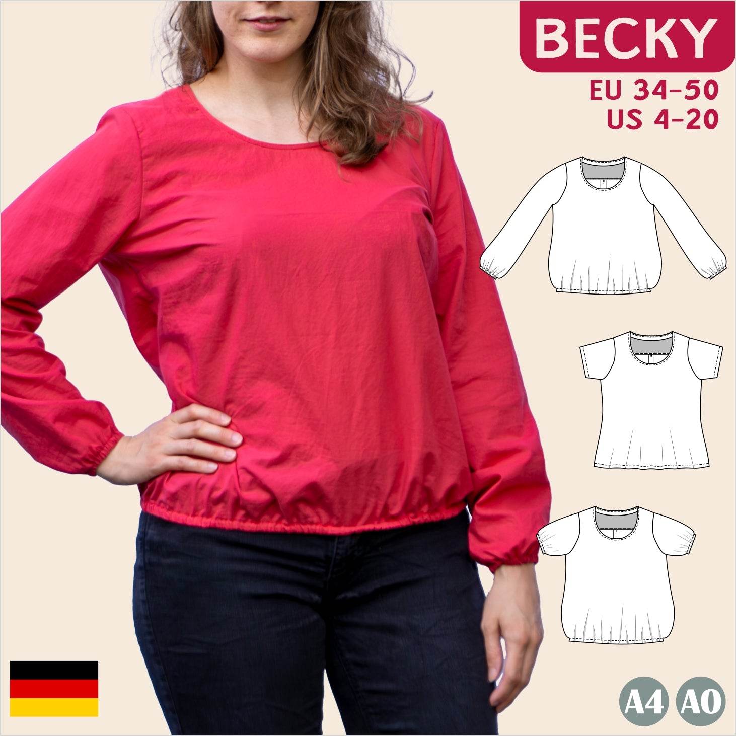 Becky – Lockere Bluse mit Passe & Brustabnähern Gr. 34-50 / BU 80-116 - Sewando