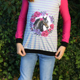 Schnittmuster Shirt "Sporty Off-Shoulder Girl" Gr. 80-164