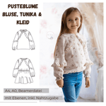 Schnittmuster Pusteblume – Bluse, Tunika & Kleid Größen 86-152 : - Sewando