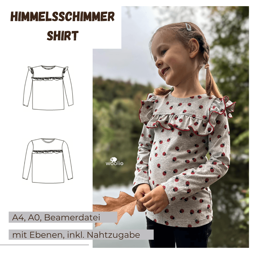 Schnittmuster Himmelsschimmer – Shirt Größen 86-152 : - Sewando