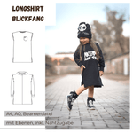 Schnittmuster Blickfang – Longshirt Größen 92-152 - Sewando