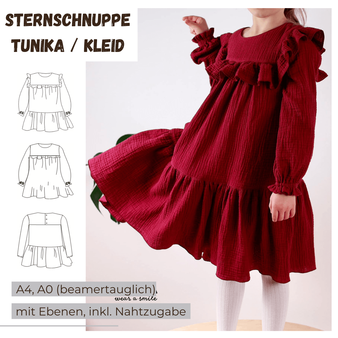 Schnittmuster Sternschnuppe – Tunika oder Kleid Größen 86-152 : - Sewando