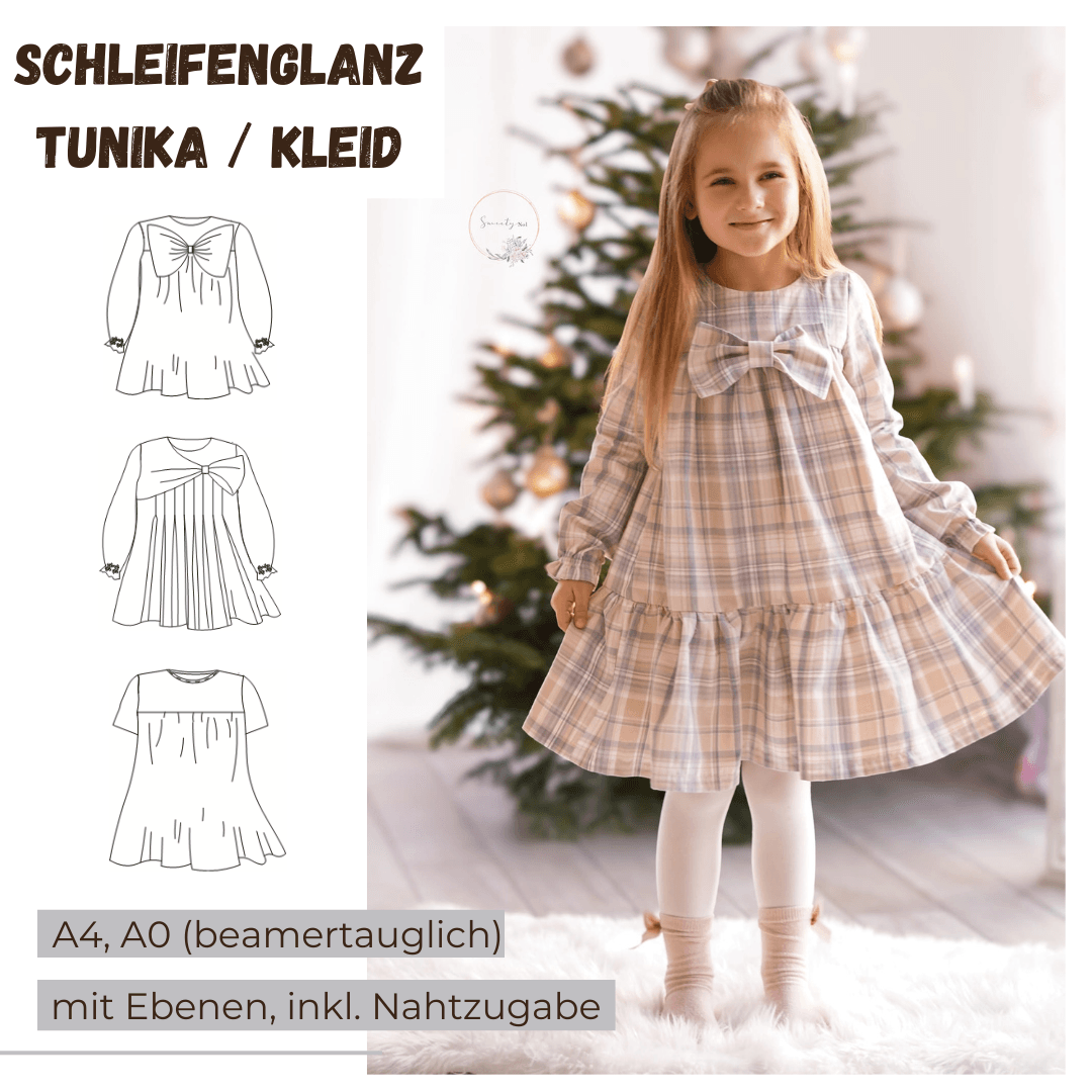 Schnittmuster Schleifenglanz – Tunika oder Kleid Größen 86-152 - Sewando
