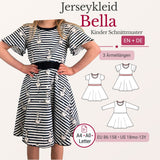 Schnittmuster Bella – Kinderkleid mit Taillenband & Flügelärmeln Gr. 86-158