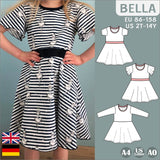 Bella – Kinderkleid mit Taillenband & Flügelärmeln Gr. 86-158 - Sewando
