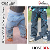 Hose Ben, Schnittmuster Grösse 50-152