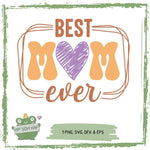 Plotterdatei „Best Mom Ever“ – Retro Design mit Herz – für Muttertag, - Sewando