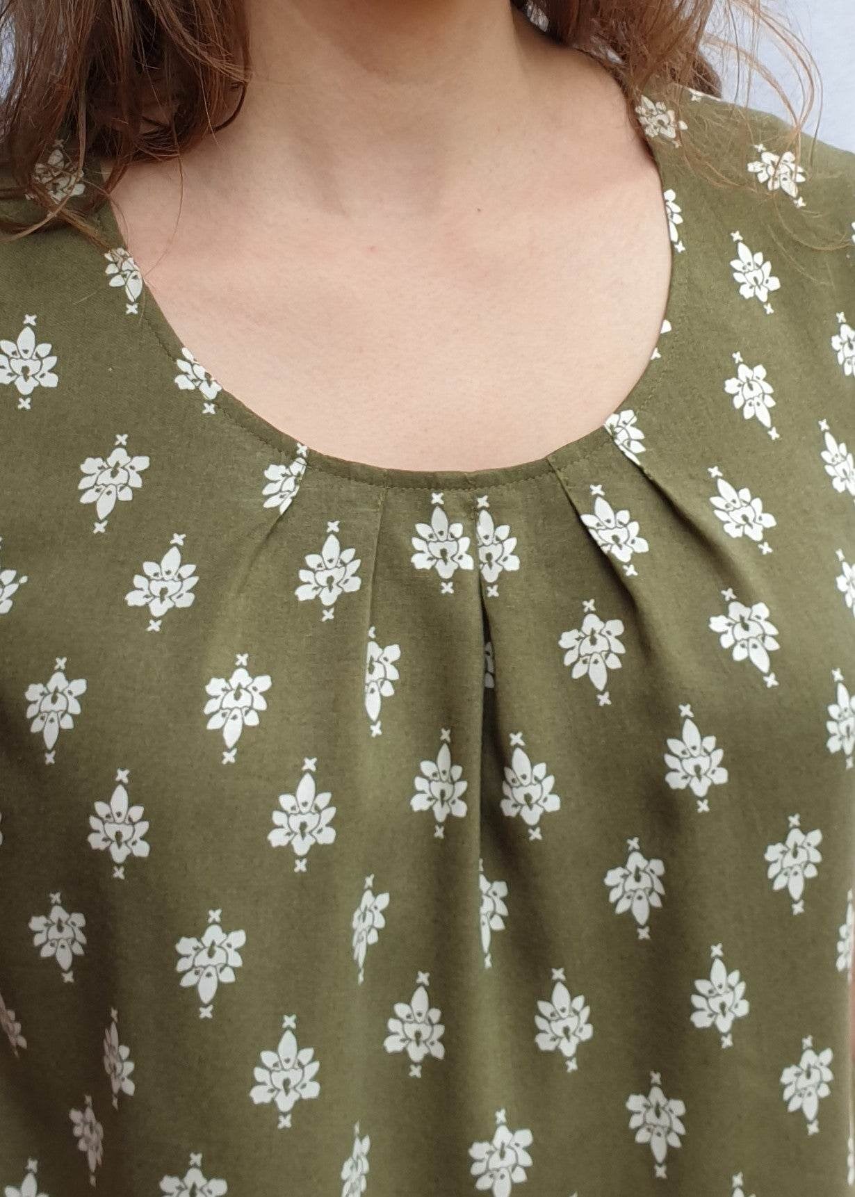 Schnittmuster Betty – Bluse mit Falten & Kellerfalte in 4 Ärmellängen Gr. 34-50 / Bu 80-116 - Sewando