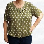 Schnittmuster Betty – Bluse mit Falten & Kellerfalte in 4 Ärmellängen Gr. 34-50 / Bu 80-116 - Sewando