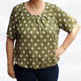 Schnittmuster Betty – Bluse mit Falten & Kellerfalte in 4 Ärmellängen Gr. 34-50 / Bu 80-116 - Sewando