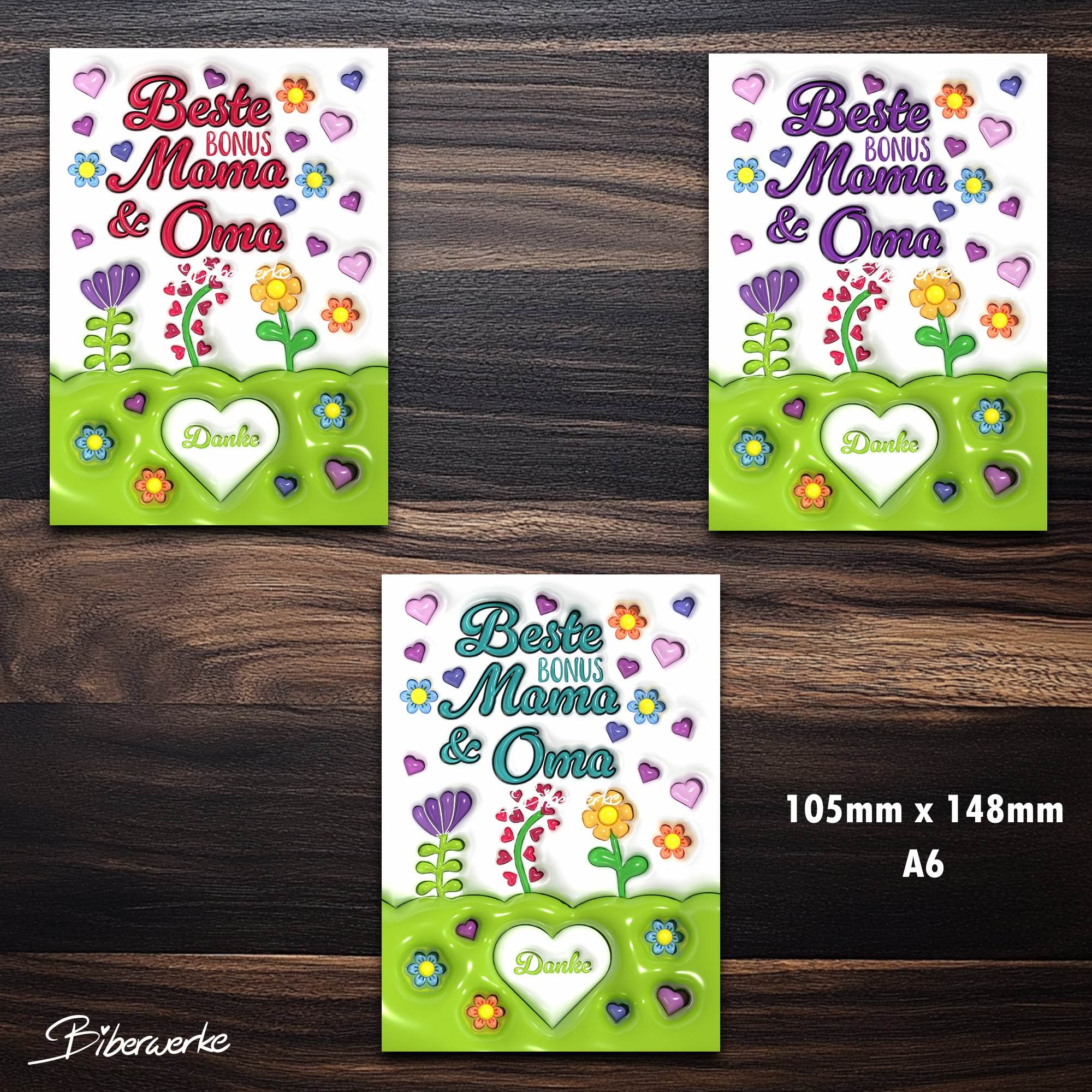 Tassenbanderole Beste Bonus Mama & Oma | Sublimation | Tassenvorlage für 350ml 11oz Tasse - Sewando