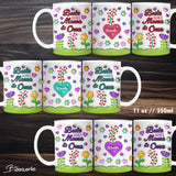 Tassenbanderole Beste Bonus Mama & Oma | Sublimation | Tassenvorlage für 350ml 11oz Tasse - Sewando