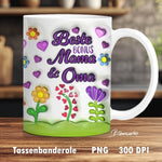Tassenbanderole Beste Bonus Mama & Oma | Sublimation | Tassenvorlage für 350ml 11oz Tasse - Sewando