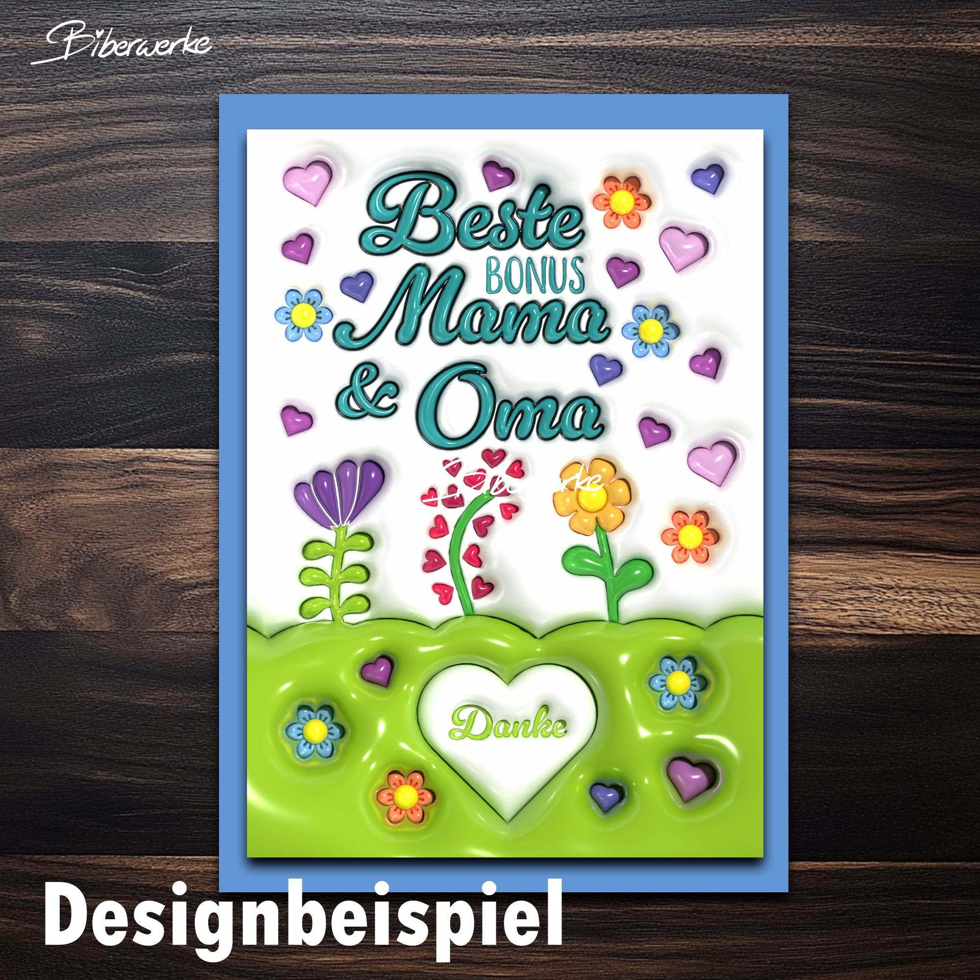 Tassenbanderole Beste Bonus Mama & Oma | Sublimation | Tassenvorlage für 350ml 11oz Tasse - Sewando