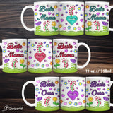 Tassenbanderole Beste Mama | Sublimation | Tassenvorlage für 350ml 11oz Tasse - Sewando