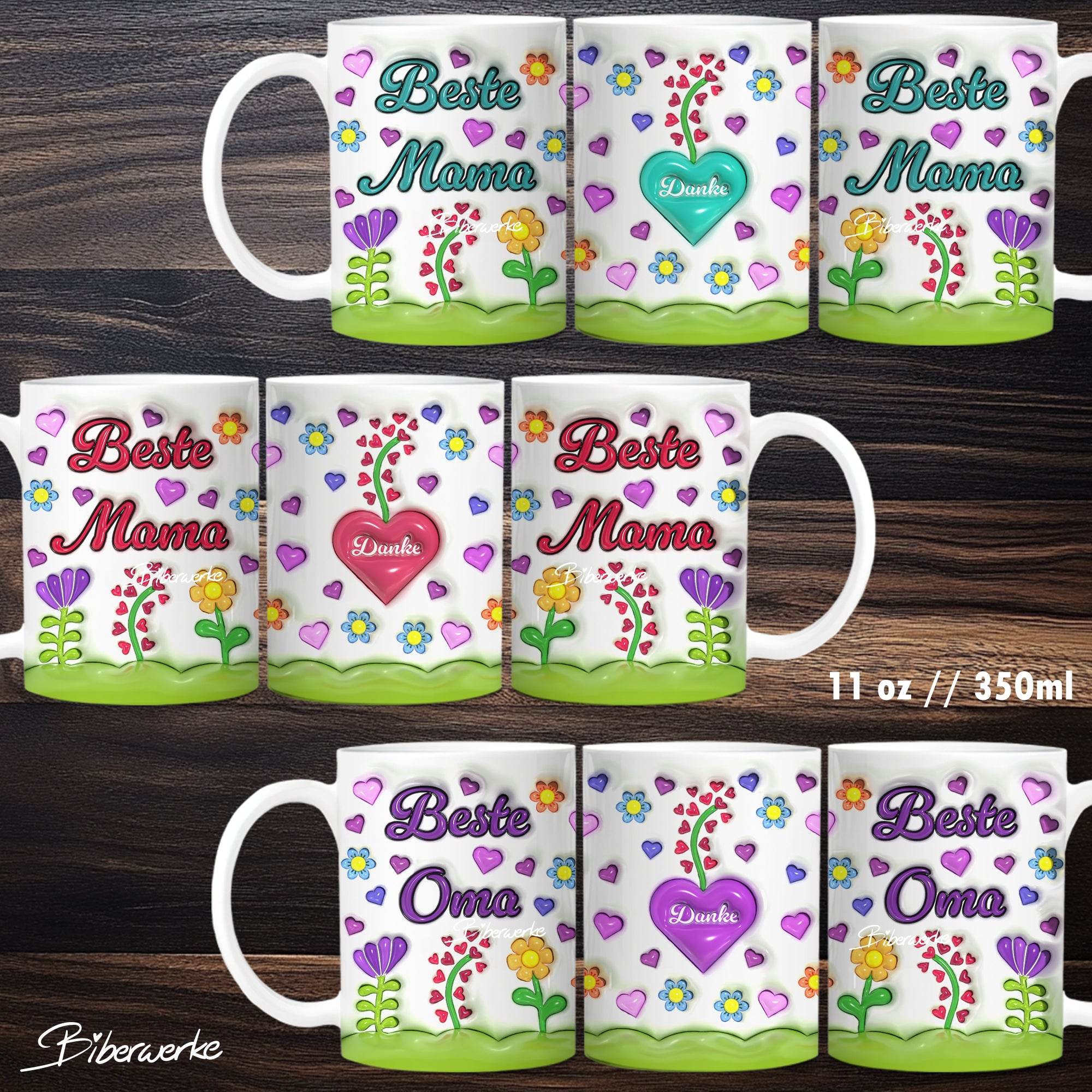 Tassenbanderole Beste Mama | Sublimation | Tassenvorlage für 350ml 11oz Tasse - Sewando