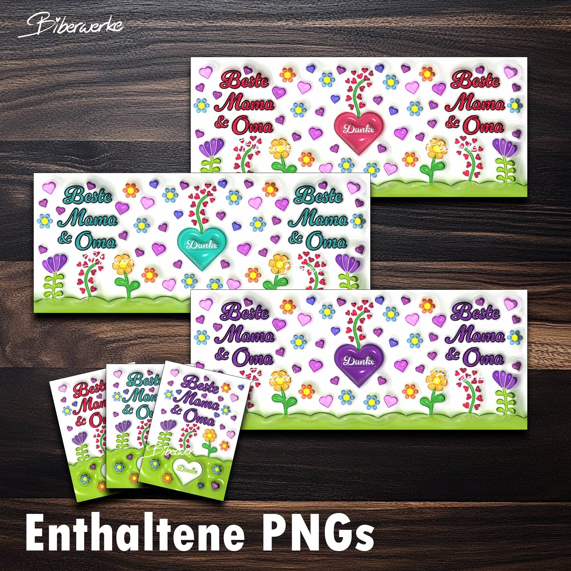 Tassenbanderole Beste Mama & Oma | Sublimation | Tassenvorlage für 350ml 11oz Tasse - Sewando