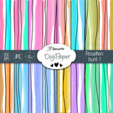 DigiPaper | Rosetten bunt 1 | 16 teiliges Set zum Drucken & Sublimieren - Sewando
