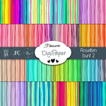DigiPaper | Rosetten bunt 2 | 16 teiliges Set zum Drucken & Sublimieren - Sewando