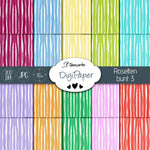 DigiPaper | Rosetten bunt 3 | 20 teiliges Set zum Drucken & Sublimieren - Sewando